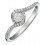 Half Carat Round Diamond curved Engagement Ring in White Gold