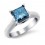 1 Carat Princess cut Sapphire Solitaire Engagement Ring in White Gold