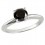 Perfect 1 Carat Black Diamond Solitaire Engagement Ring in White Gold
