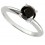 Perfect 1 Carat Black Diamond Solitaire Engagement Ring in White Gold