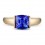 Beautiful 1 Carat cushion cut Blue Sapphire Solitaire Engagement Ring in Yellow Gold