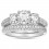 2 Carat Three Stone Trilogy Round Diamond Wedding Ring Set in White Gold for Women