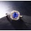 1 Carat cushion cut Sapphire and Diamond Engagement Ring in Yellow Gold