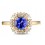 1 Carat cushion cut Sapphire and Diamond Engagement Ring in Yellow Gold