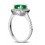 2 Carat princess cut Emerald and Diamond Double Halo Engagement Ring in White Gold