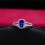 2 Carat cushion cut Sapphire and Diamond Halo Engagement Ring in White Gold