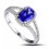 2 Carat cushion cut Sapphire and Diamond Halo Engagement Ring in White Gold