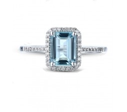 Designer 2.50 Carat Topaz and Diamond Engagement Ring in Halo Setting