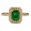 Designer 2 Carat Emerald and Diamond double Halo Engagement Ring in Yellow Gold