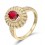 Designer 2 Carat Ruby and Diamond Luxurious Engagement Ring for Women