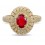 Designer 2 Carat Ruby and Diamond Luxurious Engagement Ring for Women