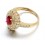 Designer 2 Carat Ruby and Diamond Luxurious Engagement Ring for Women