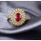 Designer 2 Carat Ruby and Diamond Luxurious Engagement Ring for Women