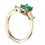 1 Carat Emerald and Diamond Trilogy Engagement Ring in Yellow Gold