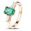 1 Carat Emerald and Diamond Trilogy Engagement Ring in Yellow Gold