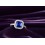 Antique 1 Carat princess cut Sapphire and Diamond Engagement Ring in White Gold