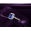 Antique 1 Carat princess cut Sapphire and Diamond Engagement Ring in White Gold