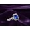Antique 1 Carat princess cut Sapphire and Diamond Engagement Ring in White Gold