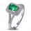 2 Carat Emerald and Diamond Engagement Ring in White Gold