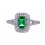 2 Carat Emerald and Diamond Engagement Ring in White Gold