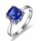 1 Carat cushion cut Blue Sapphrie Solitaire Unique Engagement Ring in White Gold