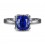 1 Carat cushion cut Blue Sapphrie Solitaire Unique Engagement Ring in White Gold