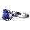 1 Carat cushion cut Blue Sapphrie Solitaire Unique Engagement Ring in White Gold