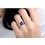 1 Carat cushion cut Blue Sapphrie Solitaire Unique Engagement Ring in White Gold