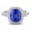 Antique 1.50 Carat cushion cut Sapphire and Diamond Halo Engagement Ring in White Gold