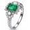 2 Carat beautiful Emerald and Diamond Engagement Ring for Women in White Gold