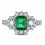 2 Carat beautiful Emerald and Diamond Engagement Ring for Women in White Gold