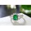2 Carat beautiful Emerald and Diamond Engagement Ring for Women in White Gold