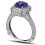 Closeout Sale: Bestselling 1.50 Carat Antique Halo Engagement Ring with Blue Sapphires and Diamond in White Gold