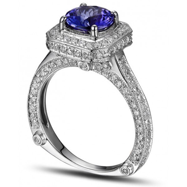 Closeout Sale: Bestselling 1.50 Carat Antique Halo Engagement Ring with ...