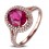 2 Carat Pink Sapphire and Diamond Halo Engagement Ring in Rose Gold for Women