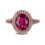 2 Carat Pink Sapphire and Diamond Halo Engagement Ring in Rose Gold for Women