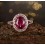 2 Carat Pink Sapphire and Diamond Halo Engagement Ring in Rose Gold for Women