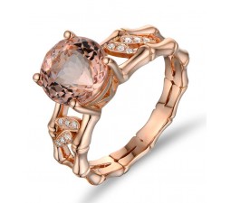 2.25 Carat Morganite and Diamond Halo Engagement Ring on 10k Rose Gold
