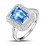 Designer 2 Carat emerald cut Sapphire and Diamond Double Halo Engagement Ring for Women