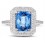 Designer 2 Carat emerald cut Sapphire and Diamond Double Halo Engagement Ring for Women