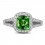 Beautiful 2 Carat cushion cut Emerald and Diamond Halo Engagement Ring in White Gold