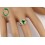 Beautiful 2 Carat cushion cut Emerald and Diamond Halo Engagement Ring in White Gold