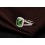 Beautiful 2 Carat cushion cut Emerald and Diamond Halo Engagement Ring in White Gold