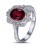 Vintage 1.50 Carat Ruby and Diamond Engagement Ring in White Gold for Women