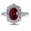 Vintage 1.50 Carat Ruby and Diamond Engagement Ring in White Gold for Women