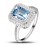 2 Carat Topaz and Diamond double halo engagement ring in White Gold