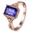 Beautiful 2 Carat Blue Sapphire and Diamond Engagement Ring in Rose Gold