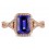 Beautiful 2 Carat Blue Sapphire and Diamond Engagement Ring in Rose Gold