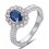 Sale Antique Floral 1 Carat Blue Sapphire and Diamond Engagement Ring for Her in White Gold