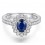 Sale Antique Floral 1 Carat Blue Sapphire and Diamond Engagement Ring for Her in White Gold